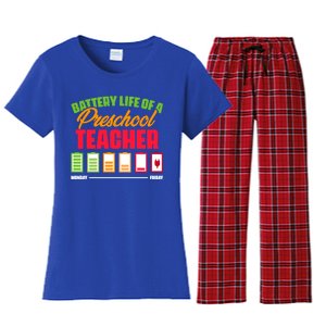 Battery Life Of A Preschool Teacher Great Gift Women's Flannel Pajama Set