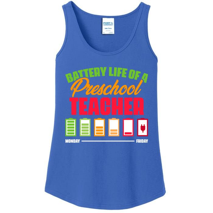 Battery Life Of A Preschool Teacher Great Gift Ladies Essential Tank