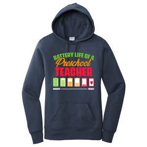 Battery Life Of A Preschool Teacher Great Gift Women's Pullover Hoodie