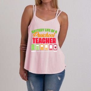 Battery Life Of A Preschool Teacher Great Gift Women's Strappy Tank