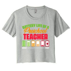 Battery Life Of A Preschool Teacher Great Gift Women's Crop Top Tee