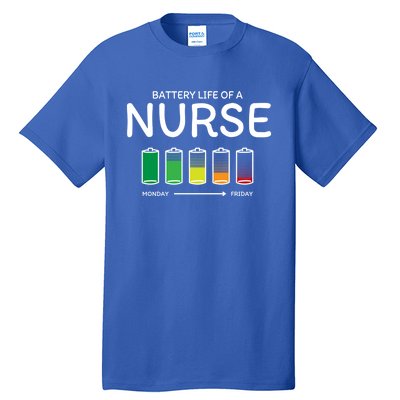 Battery Life Of A Nurse Friends Nursing Buddy Rn Funny Gift Tall T-Shirt