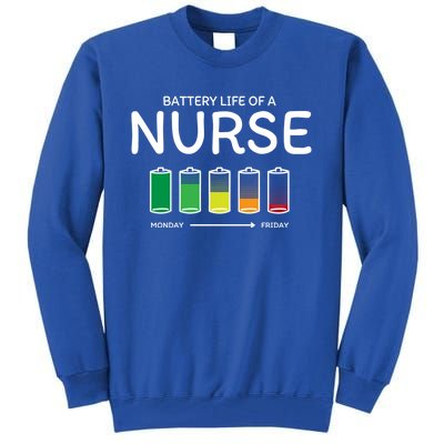 Battery Life Of A Nurse Friends Nursing Buddy Rn Funny Gift Tall Sweatshirt