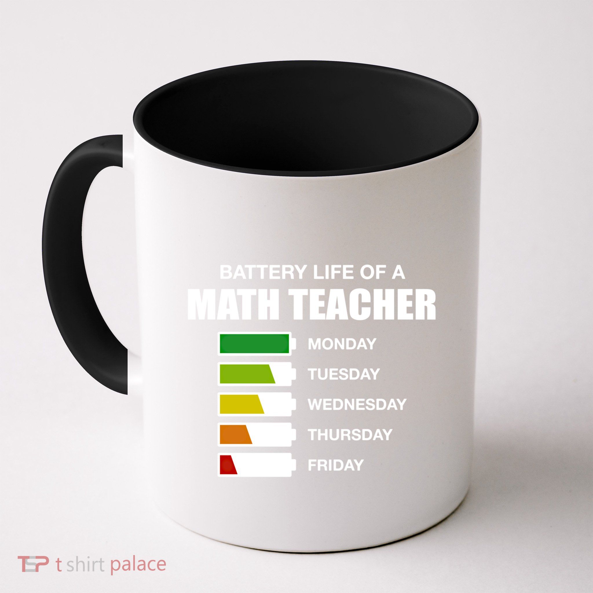 Battery Life Of A Math Teacher Sarcastic Algebra Teacher Gift Mug