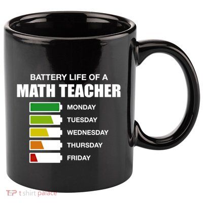 Battery Life Of A Math Teacher Sarcastic Algebra Teacher Gift 11oz C Handle Ceramic Mug