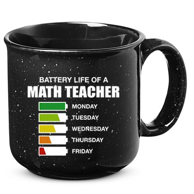 Battery Life Of A Math Teacher Sarcastic Algebra Teacher Gift 15oz Campfire Ceramic Mug