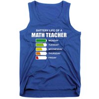 Battery Life Of A Math Teacher Sarcastic Algebra Teacher Gift Tank Top