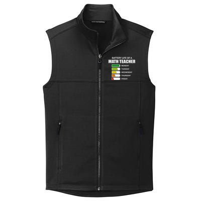 Battery Life Of A Math Teacher Sarcastic Algebra Teacher Gift Collective Smooth Fleece Vest