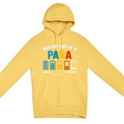 Battery Life Of A Paraprofessional Educator Teacher's Aide Gift Premium Pullover Hoodie