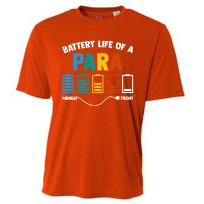 Battery Life Of A Paraprofessional Educator Teacher's Aide Gift Cooling Performance Crew T-Shirt