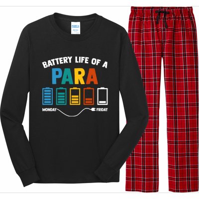 Battery Life Of A Paraprofessional Educator Teacher's Aide Gift Long Sleeve Pajama Set