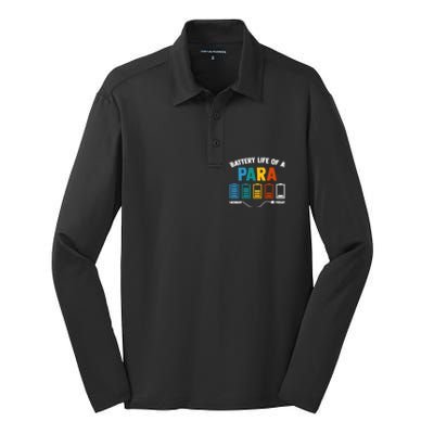 Battery Life Of A Paraprofessional Educator Teacher's Aide Gift Silk Touch Performance Long Sleeve Polo