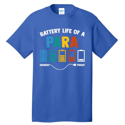 Battery Life Of A Paraprofessional Educator Teacher's Aide Gift Tall T-Shirt