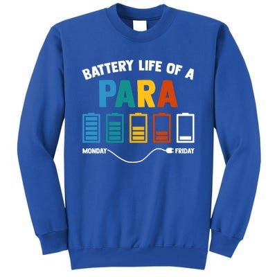 Battery Life Of A Paraprofessional Educator Teacher's Aide Gift Tall Sweatshirt