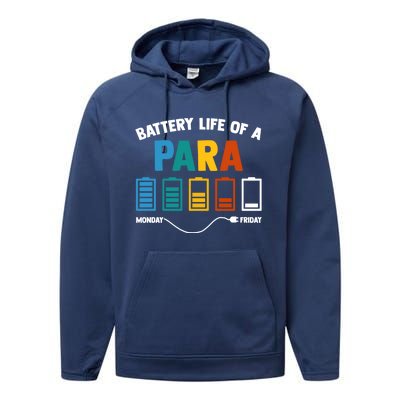 Battery Life Of A Paraprofessional Educator Teacher's Aide Gift Performance Fleece Hoodie