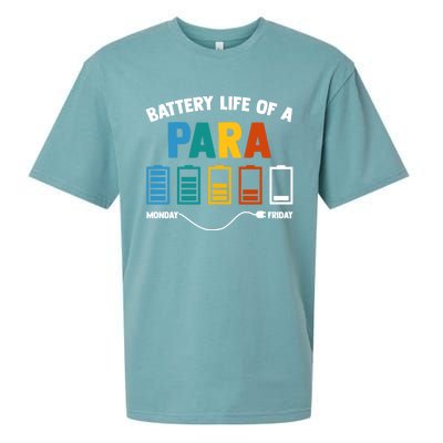 Battery Life Of A Paraprofessional Educator Teacher's Aide Gift Sueded Cloud Jersey T-Shirt