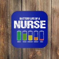 Battery Life Of A Nurse Pun Nursing Joke Rn Coworker Funny Gift Coaster