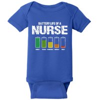 Battery Life Of A Nurse Pun Nursing Joke Rn Coworker Funny Gift Baby Bodysuit