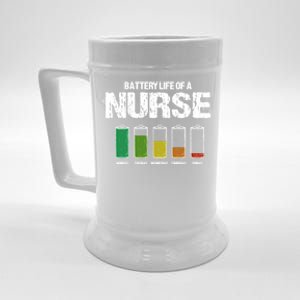 Battery Life Of A Nurse Pun Nursing Joke Rn Coworker Funny Gift Beer Stein