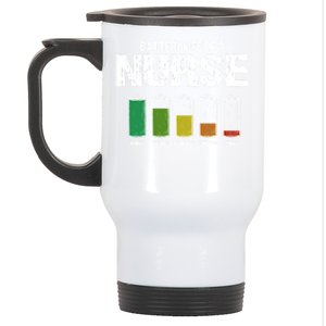 Battery Life Of A Nurse Pun Nursing Joke Rn Coworker Funny Gift Stainless Steel Travel Mug