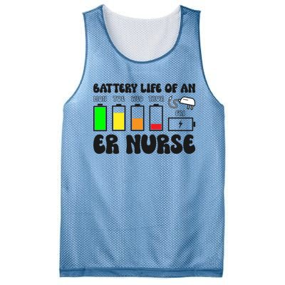 Battery Life Of An Er Nurse Emergency Nurse Funny Gift Mesh Reversible Basketball Jersey Tank