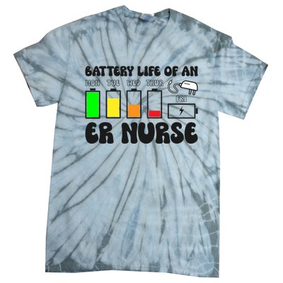 Battery Life Of An Er Nurse Emergency Nurse Funny Gift Tie-Dye T-Shirt