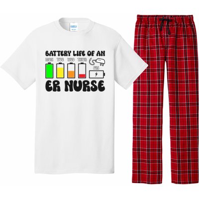 Battery Life Of An Er Nurse Emergency Nurse Funny Gift Pajama Set