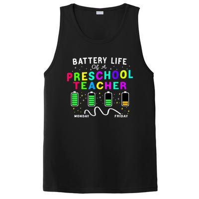 Battery Life Of A Preschool Monday Friday Teachers Students Funny Gift PosiCharge Competitor Tank