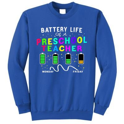 Battery Life Of A Preschool Monday Friday Teachers Students Funny Gift Sweatshirt