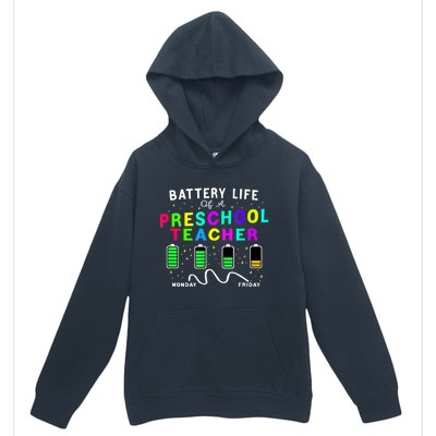 Battery Life Of A Preschool Monday Friday Teachers Students Funny Gift Urban Pullover Hoodie