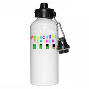 Battery Life Of A Preschool Monday Friday Teachers Students Funny Gift Aluminum Water Bottle