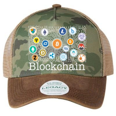 Blockchain Cryptocurrency Logos Legacy Tie Dye Trucker Hat