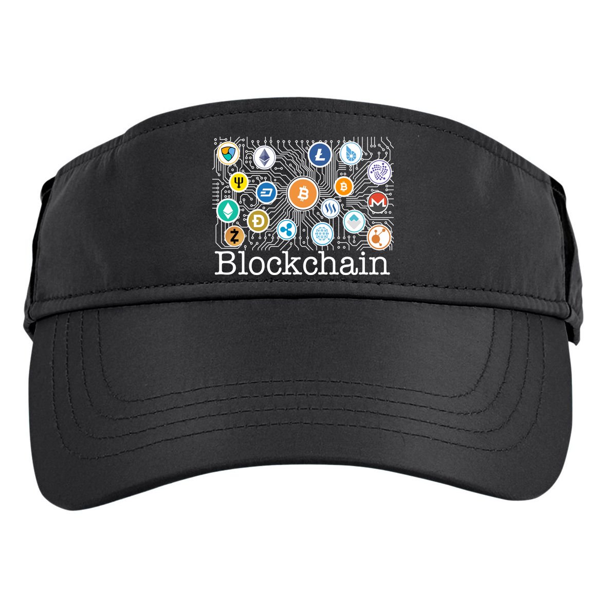 Blockchain Cryptocurrency Logos Adult Drive Performance Visor