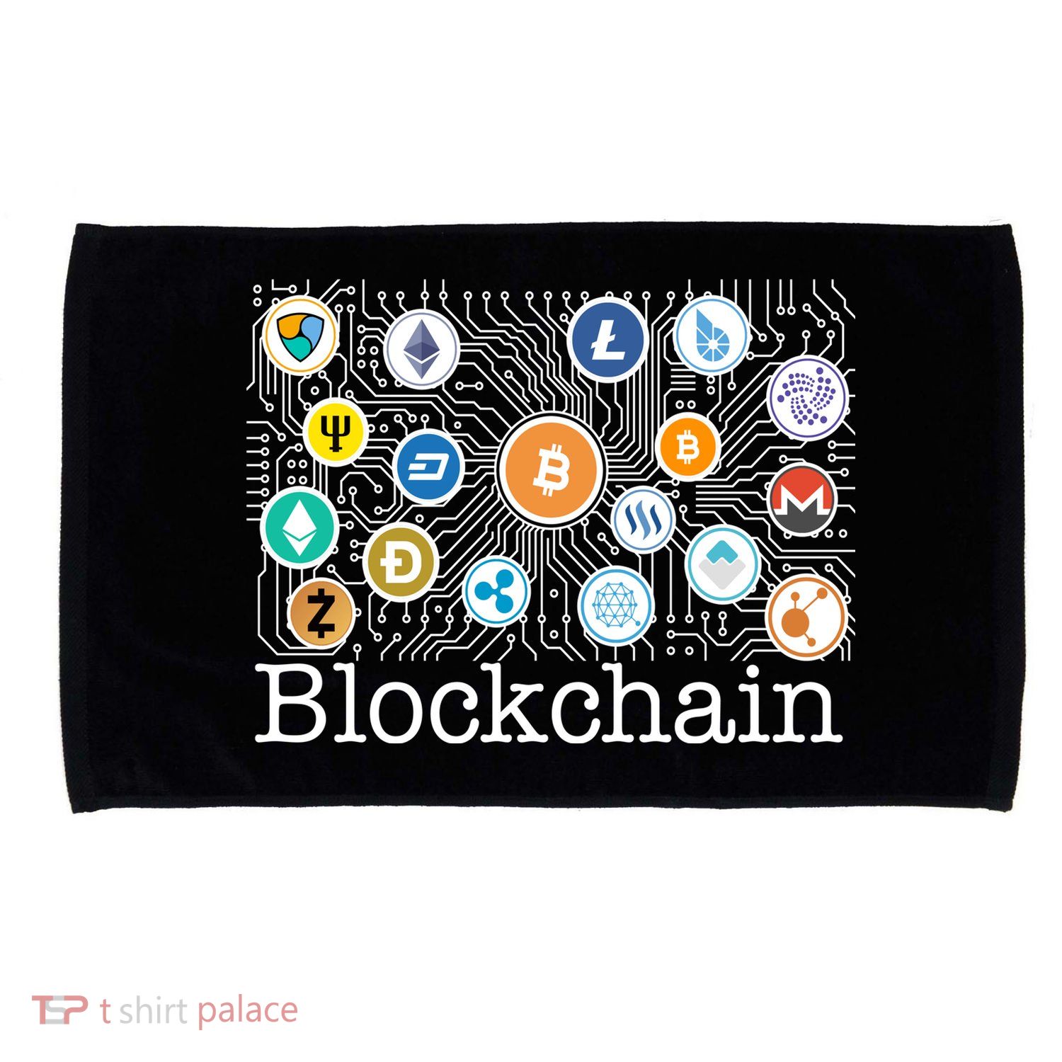 Blockchain Cryptocurrency Logos Microfiber Hand Towel