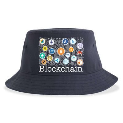 Blockchain Cryptocurrency Logos Sustainable Bucket Hat