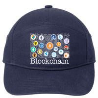 Blockchain Cryptocurrency Logos 7-Panel Snapback Hat