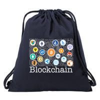 Blockchain Cryptocurrency Logos Drawstring Bag