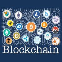 Blockchain Cryptocurrency Logos Drawstring Bag