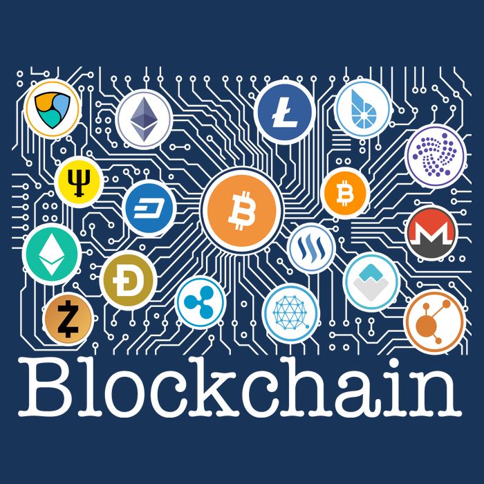 Blockchain Cryptocurrency Logos Drawstring Bag
