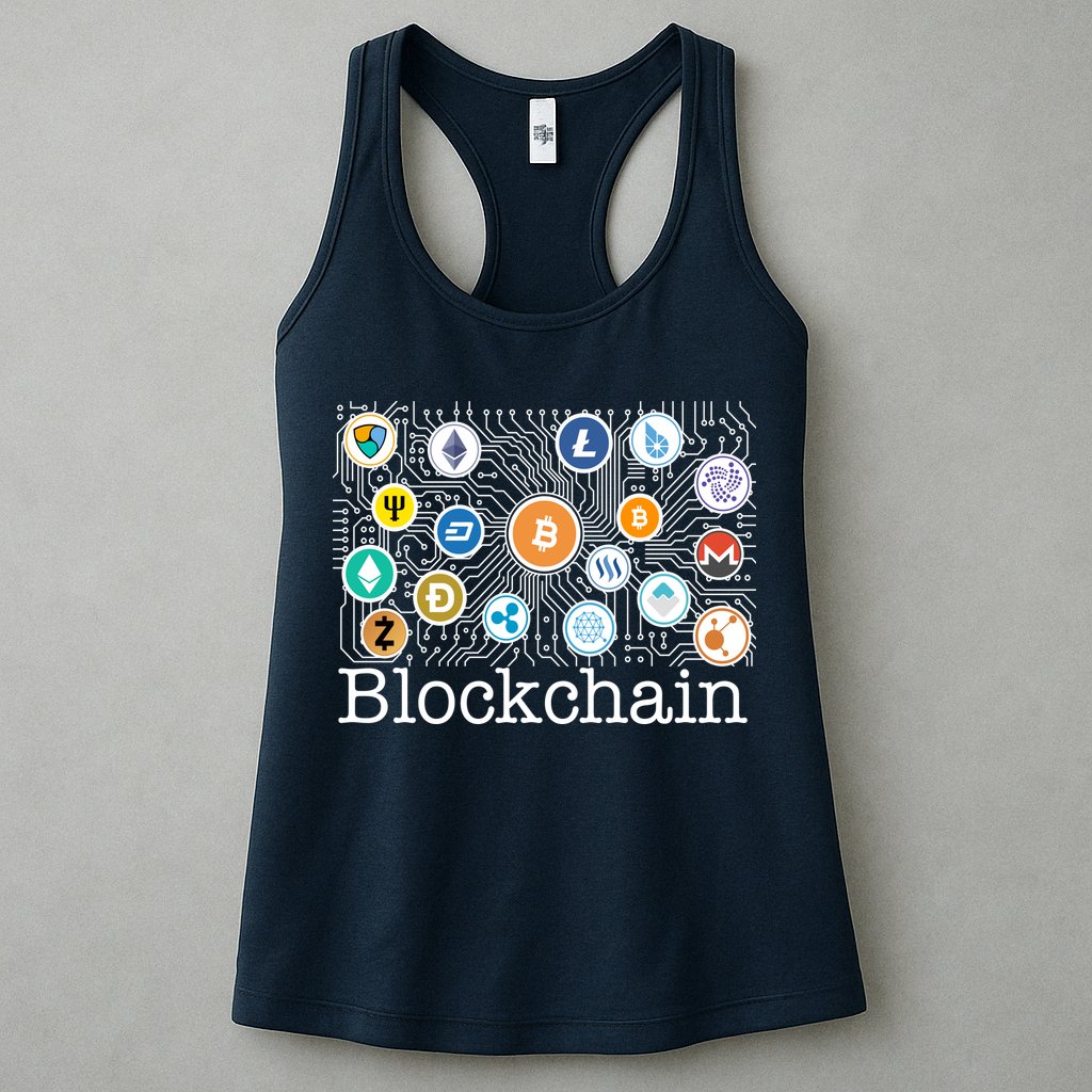 Blockchain Cryptocurrency Logos Womens Tank Top