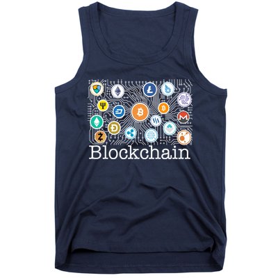 Blockchain Cryptocurrency Logos Tank Top