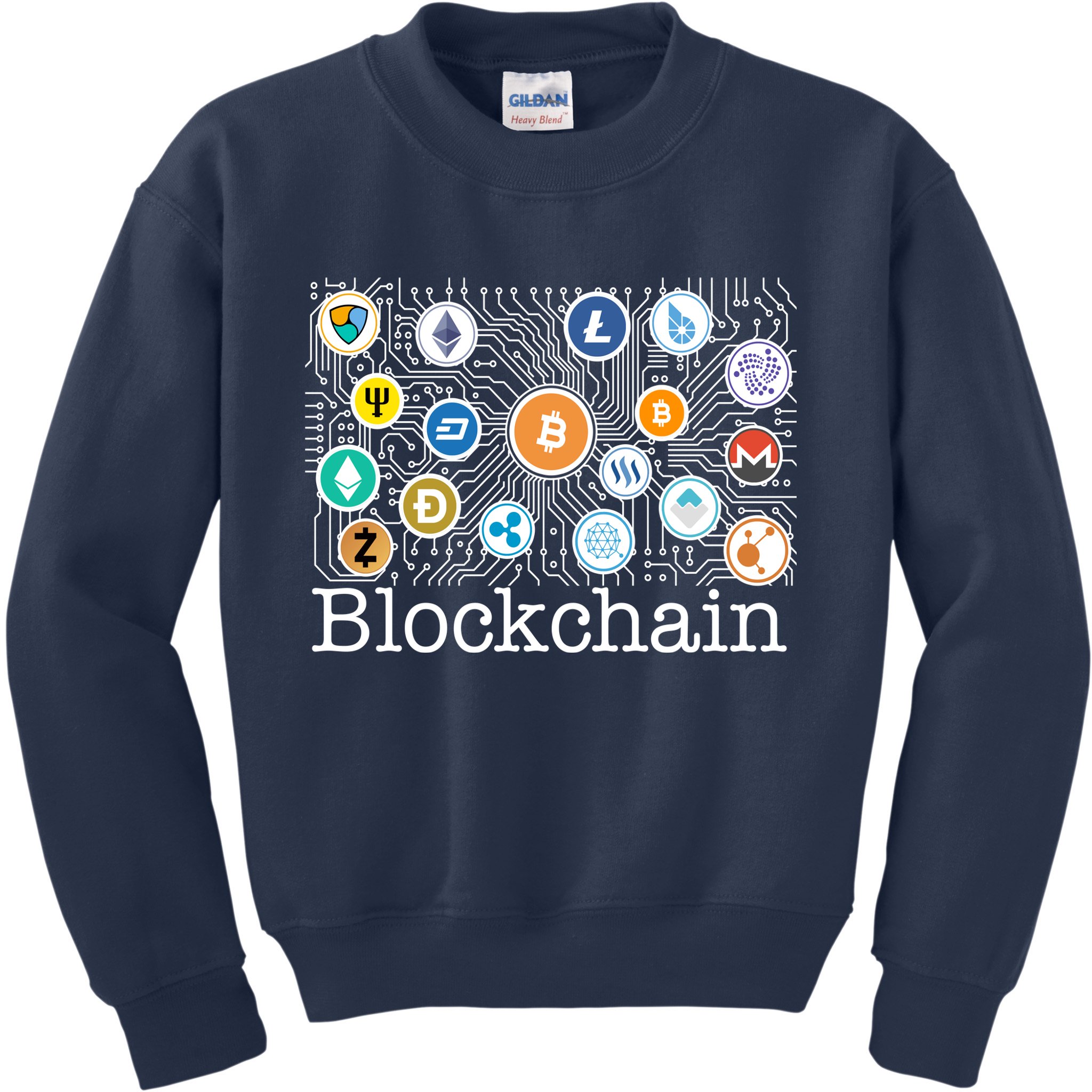 Blockchain Cryptocurrency Logos Kids Sweatshirt