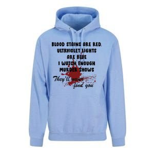 Blood Stains Are Red Ultraviolet Lights Are Blue Unisex Surf Hoodie