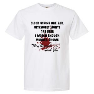 Blood Stains Are Red Ultraviolet Lights Are Blue Garment-Dyed Heavyweight T-Shirt