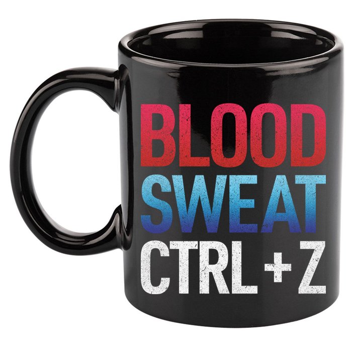 Blood Sweat Ctrl Z 11oz C Handle Ceramic Mug