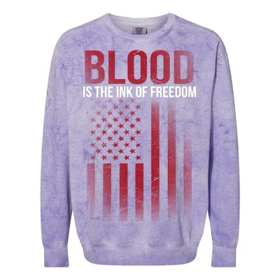 Blood The Ink of Freedom Colorblast Crewneck Sweatshirt