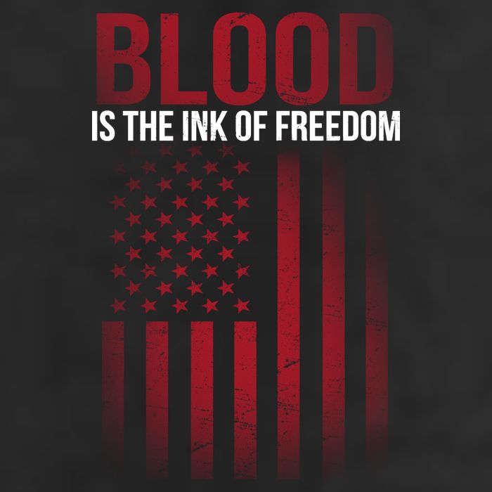 Blood The Ink of Freedom 7 Panel Mesh Trucker Snapback Hat