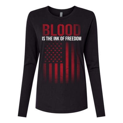 Blood The Ink of Freedom Womens Cotton Relaxed Long Sleeve T-Shirt