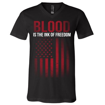 Blood The Ink of Freedom V-Neck T-Shirt