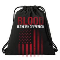 Blood The Ink of Freedom Drawstring Bag